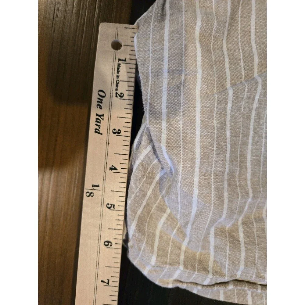 Banana Republic linen-blend drawstring deck shorts neutral tan/ white Men's XXL